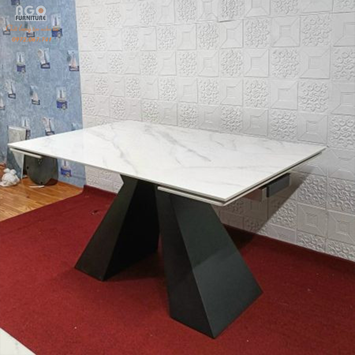 Bàn Ăn Thông Minh Mặt Đá Chân A (không gồm ghế)