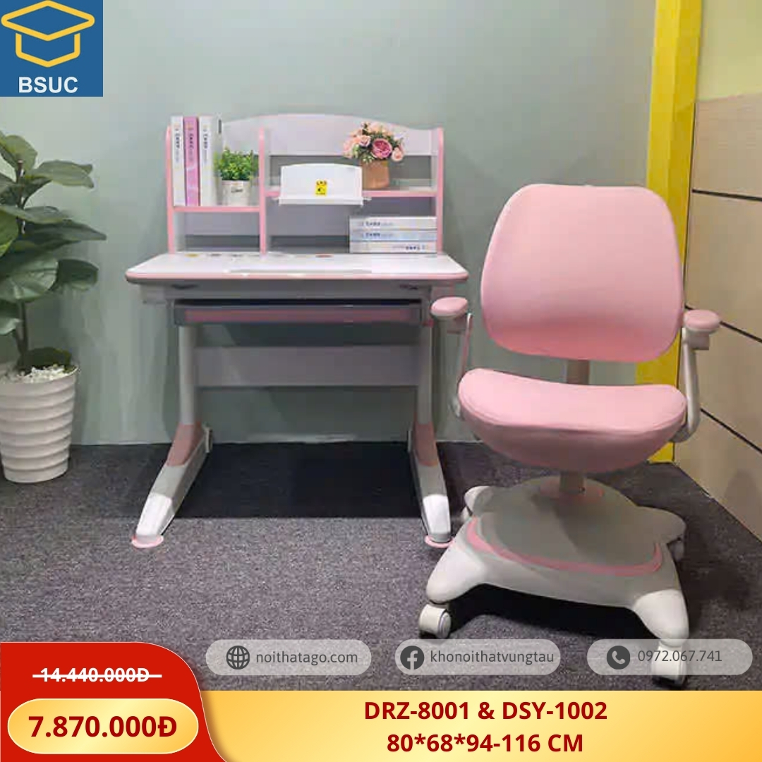 Bộ bàn học cho bé thông minh DRZ-8001 80cm và DSY-1002