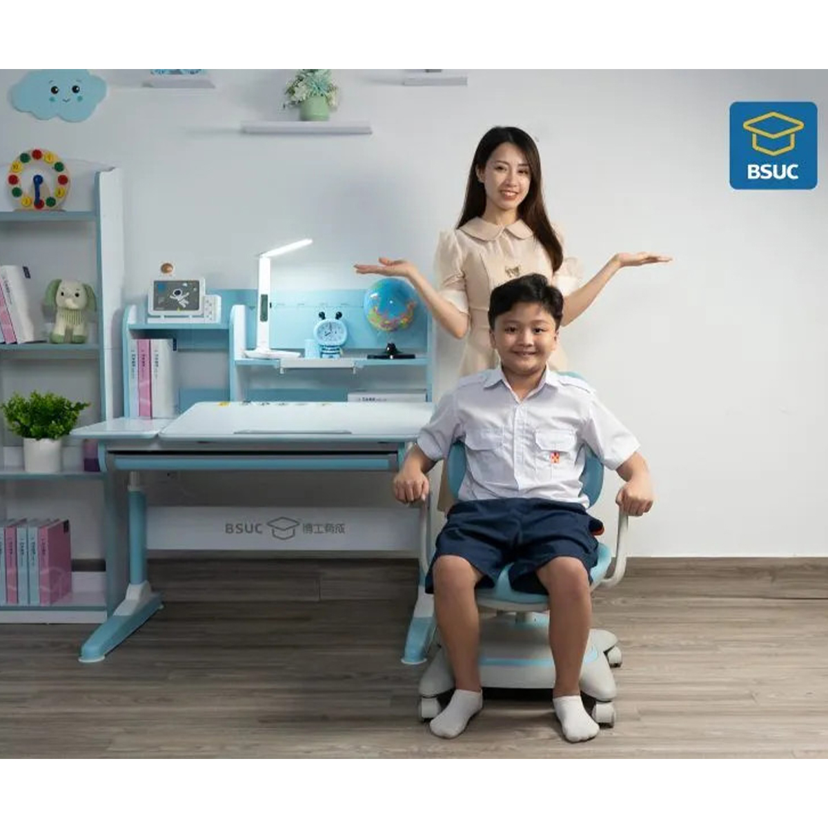 Bộ bàn học chống gù nâng hạ chiều cao mã DRZ-10003 & DSY-1002