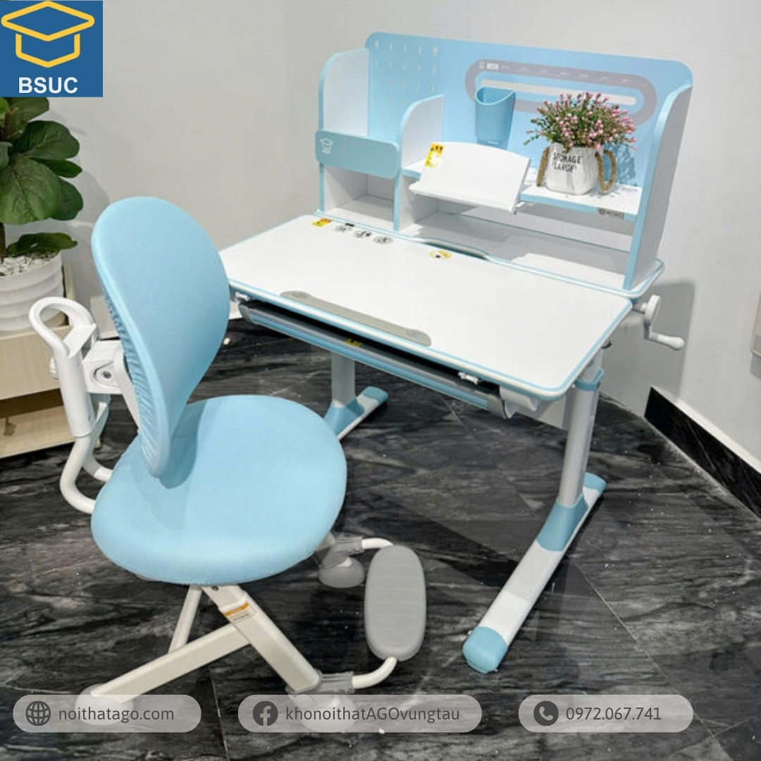 Bộ bàn học sinh thông minh cho bé 80cm DA-6008V1 ghế DC-2060V1