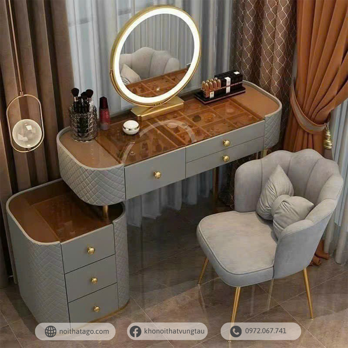 Bộ bàn phấn nhập khẩu hiện đại | ABP011