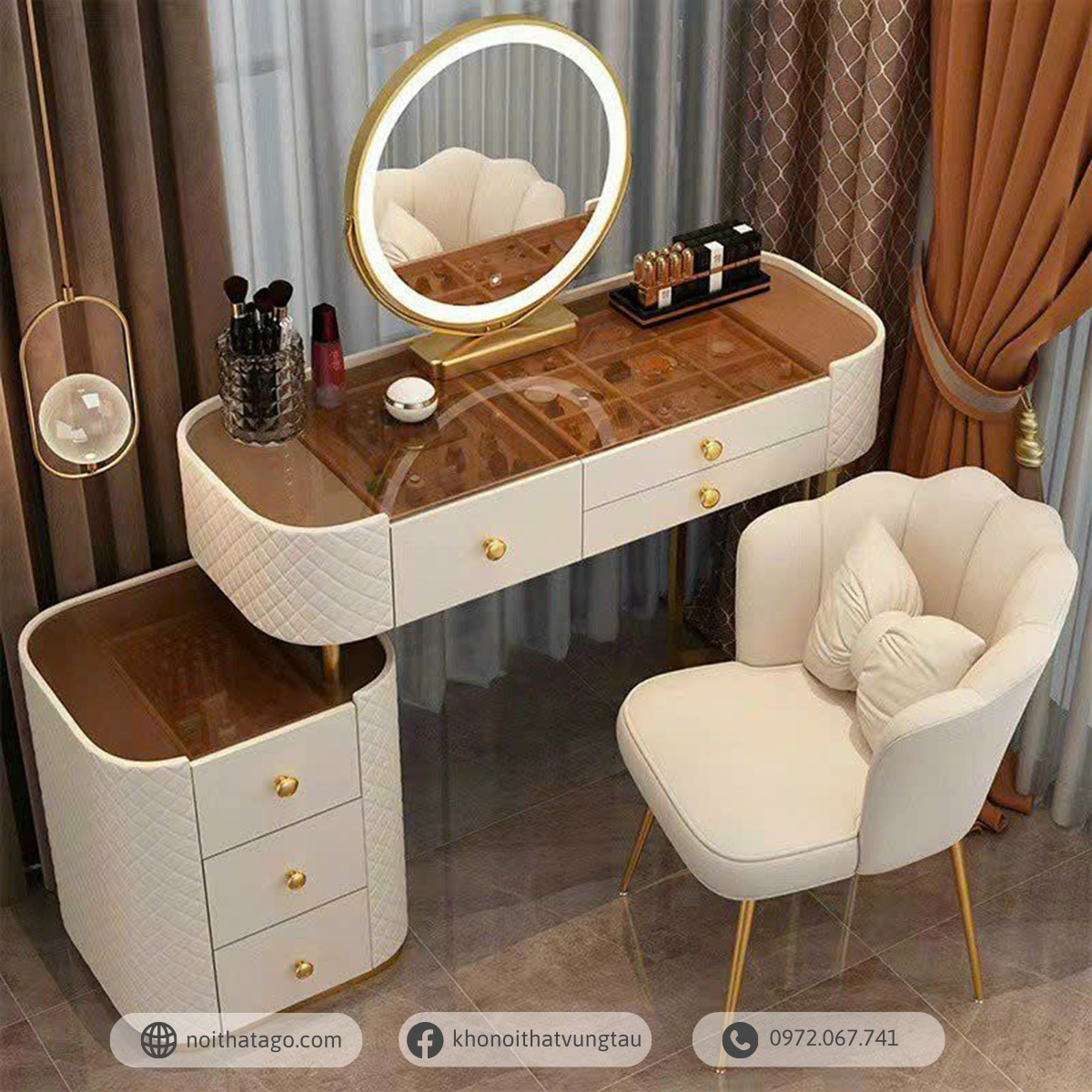 Bộ bàn phấn nhập khẩu hiện đại | ABP011