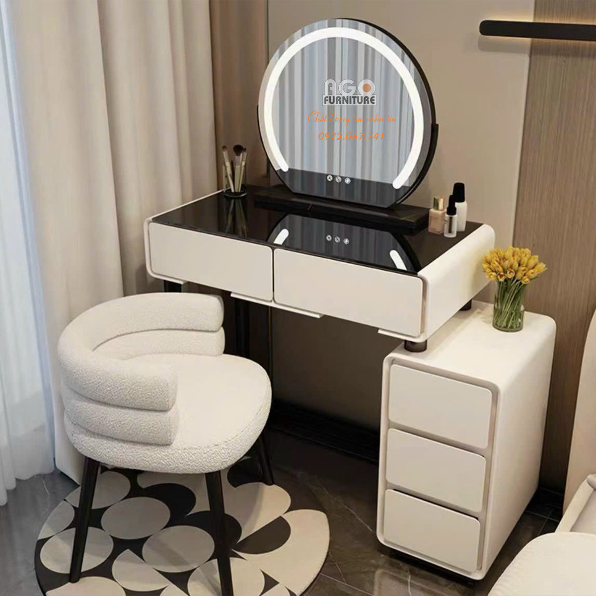 Bộ bàn phấn nhập khẩu mini size 80 phong cách Bắc Âu | ABP39