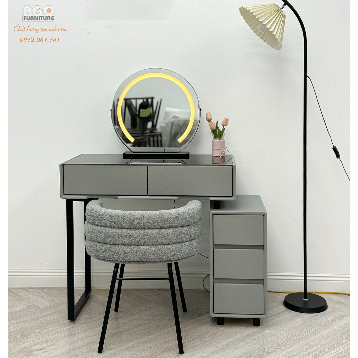 Bộ bàn phấn nhập khẩu mini size 80 phong cách Bắc Âu | ABP39