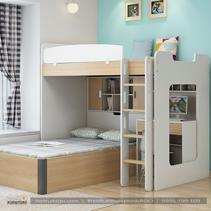 Giường tầng gỗ công nghiệp cao cấp | KID-GT-55