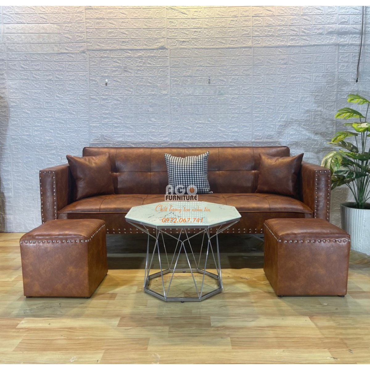 Combo Sofa Bed USA 190 kết hợp bàn Venza PVD giá rẻ