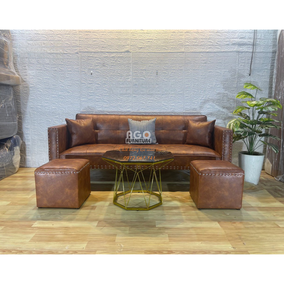 Combo Sofa Bed USA 190 kết hợp bàn Venza PVD giá rẻ