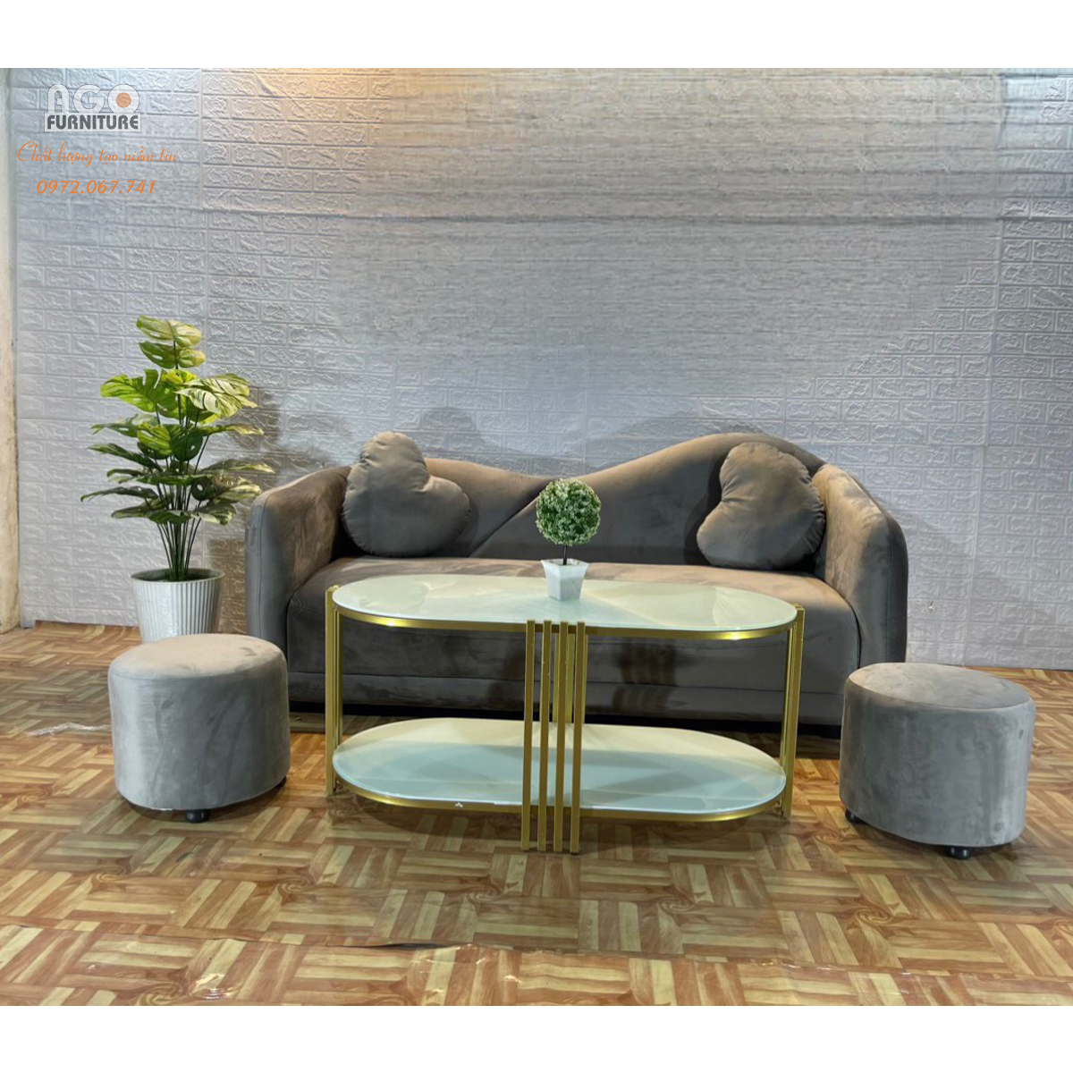 Combo Sofa Malaysia 180 kết hợp bàn trà Oval- 3S | PK-01