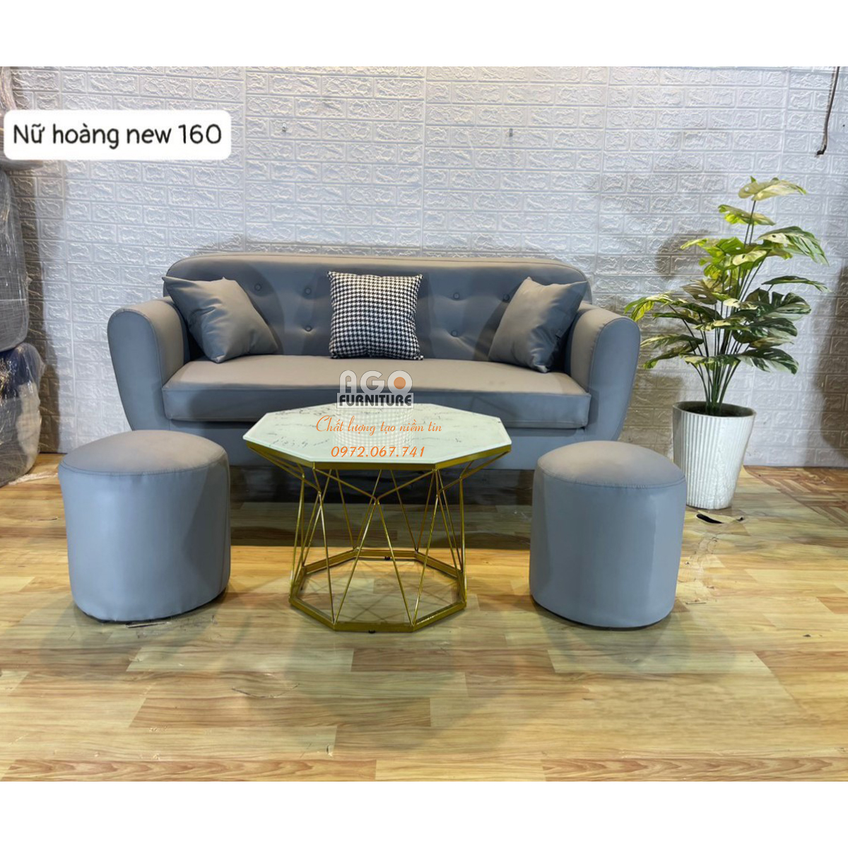 Combo Sofa nữ hoàng 160 kết hợp bàn trà | SFC-03