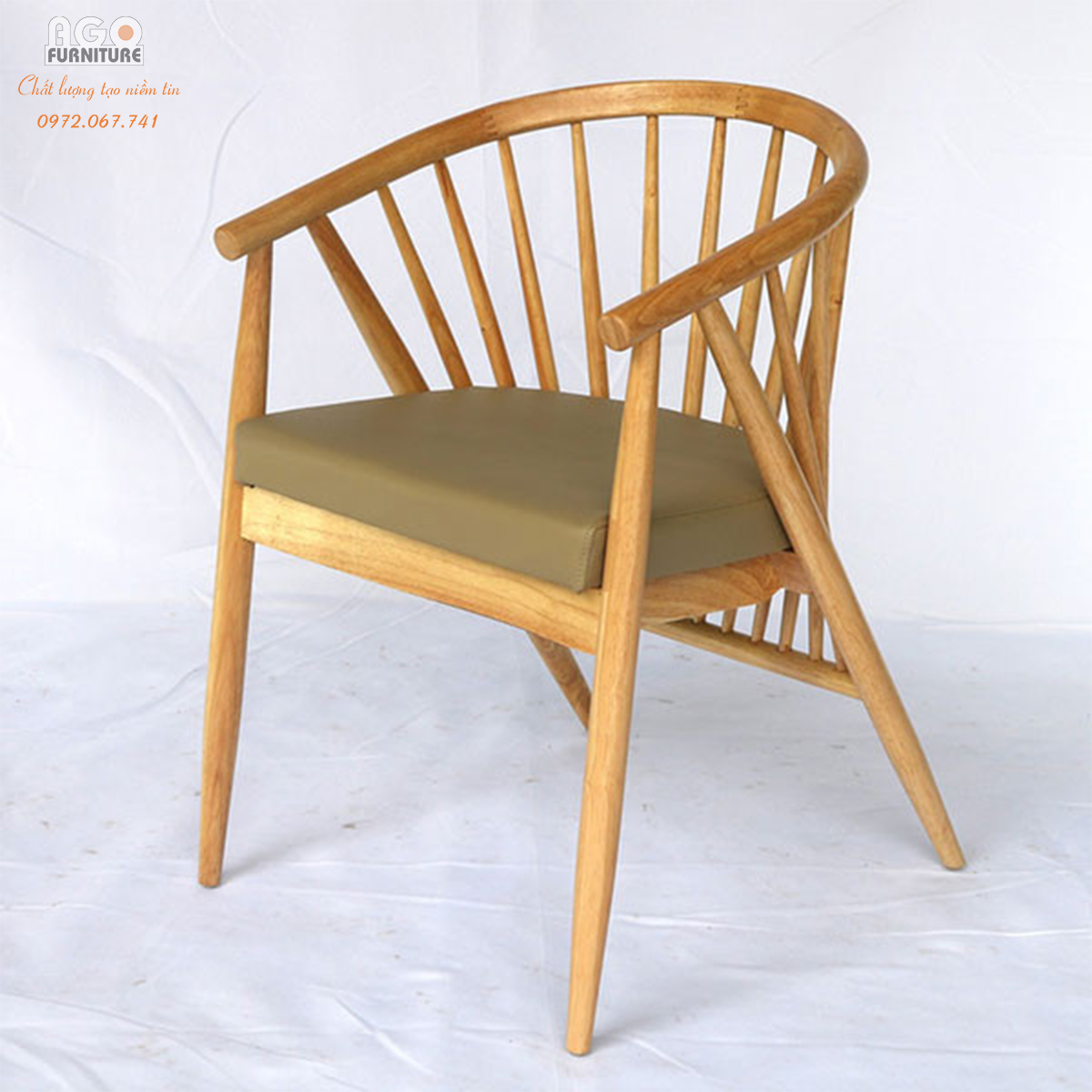 Ghế 12 Nan Gỗ Tự Nhiên | GG-01
