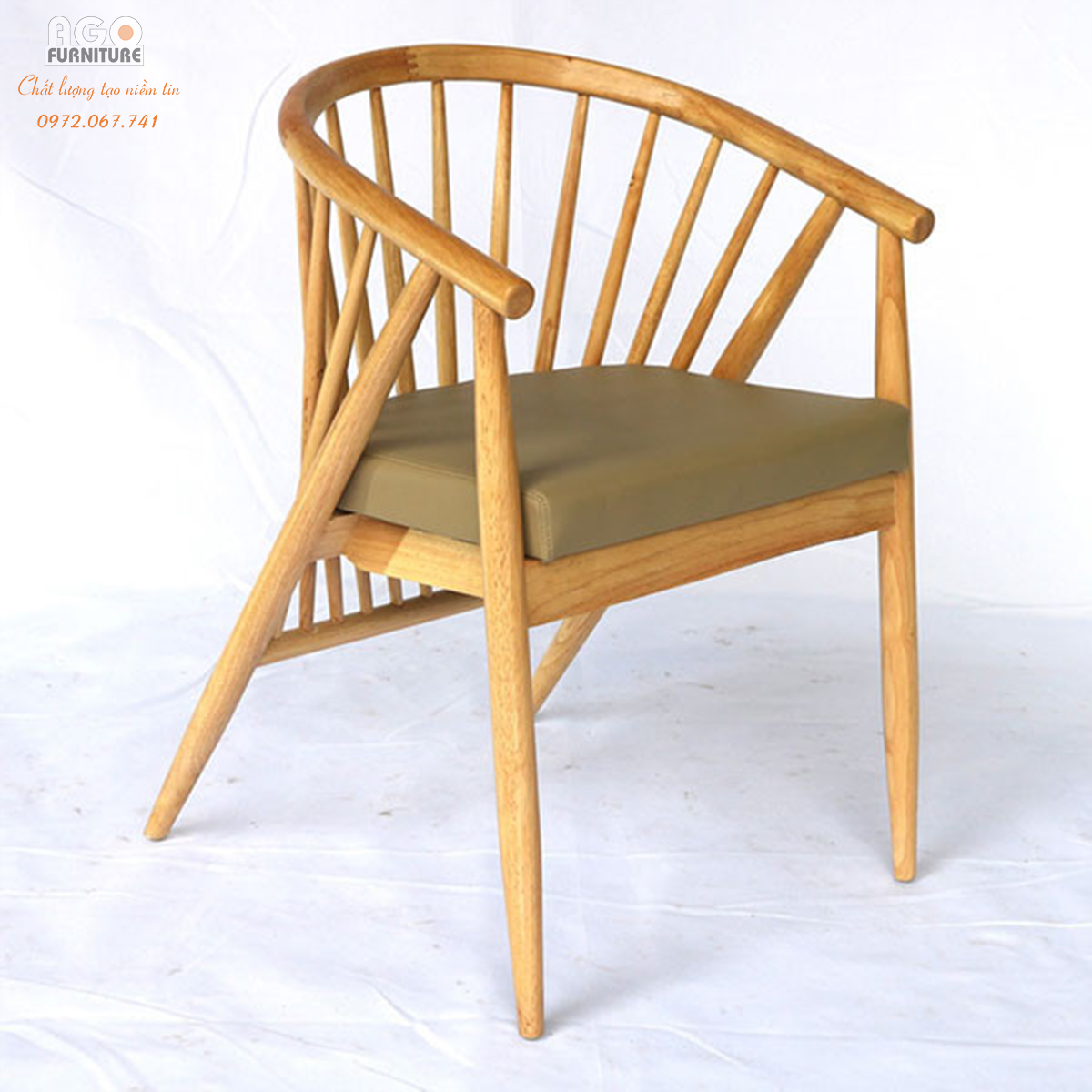 Ghế 12 Nan Gỗ Tự Nhiên | GG-01