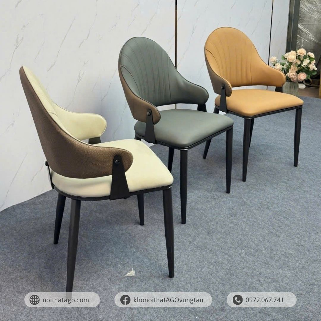 Ghế ăn bọc nệm chân sắt hiện đại 2107
