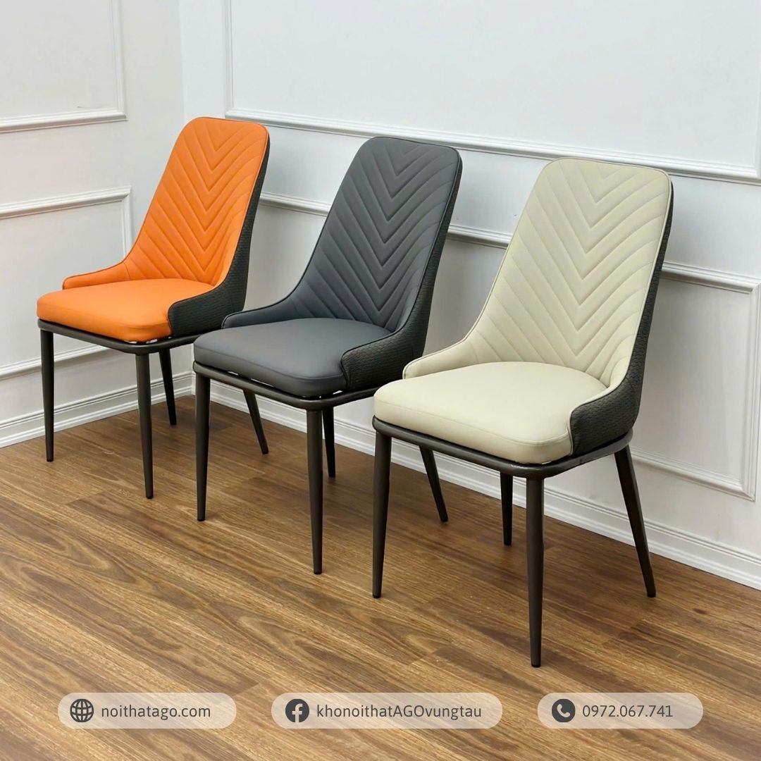 Ghế ăn bọc nệm chân sắt hiện đại 2169