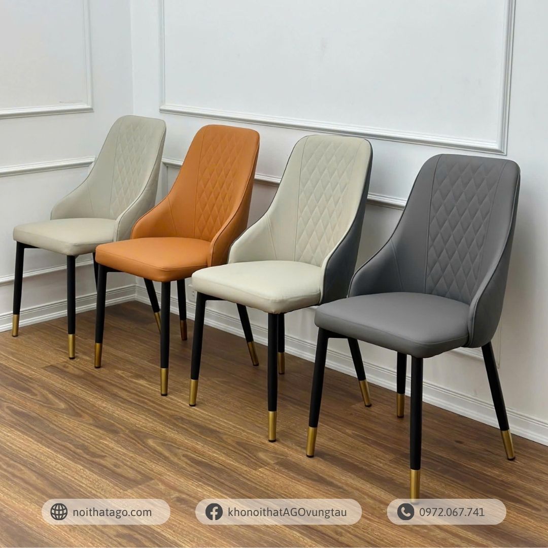 Ghế ăn bọc nệm chân sắt hiện đại 2168