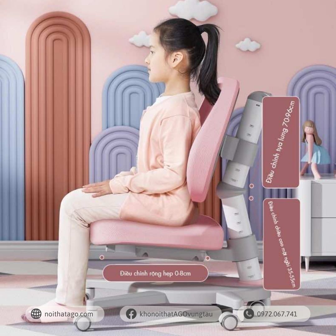 Ghế chống gù lưng nâng hạ nút bấm cao cấp DA-818