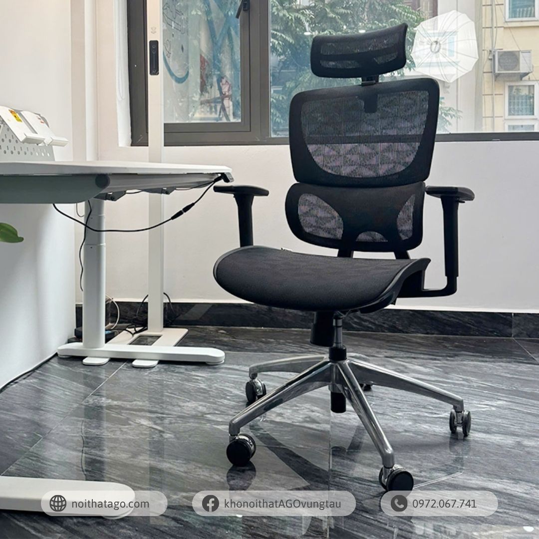 Ghế công thái học Ergonomic chair BC-102B chân nhôm đúc nguyên khối