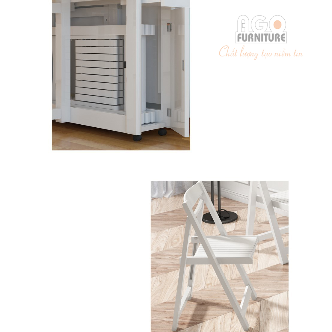 Ghế gấp gọn có lưng tựa tiết kiệm diện tích | BA-10-TM