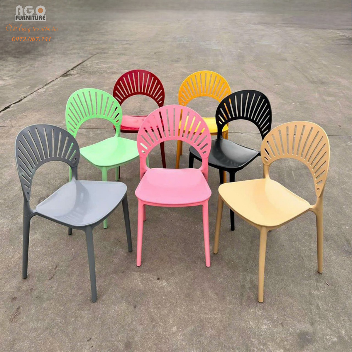 Ghế nhựa đúc nan quạt