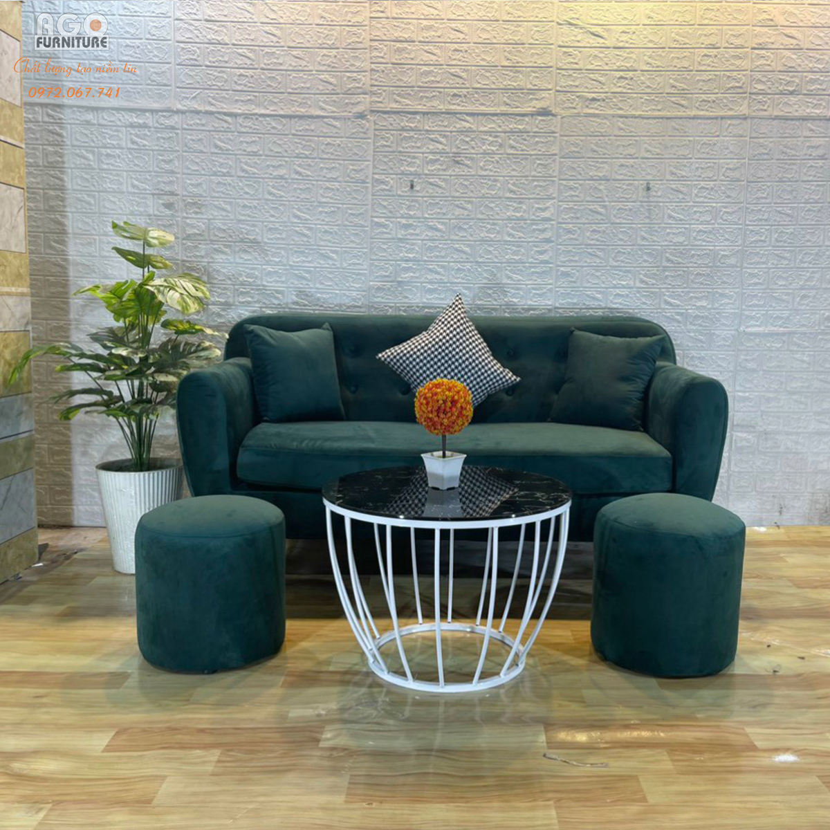 Ghế sofa kết hợp 2 đôn | PK-02