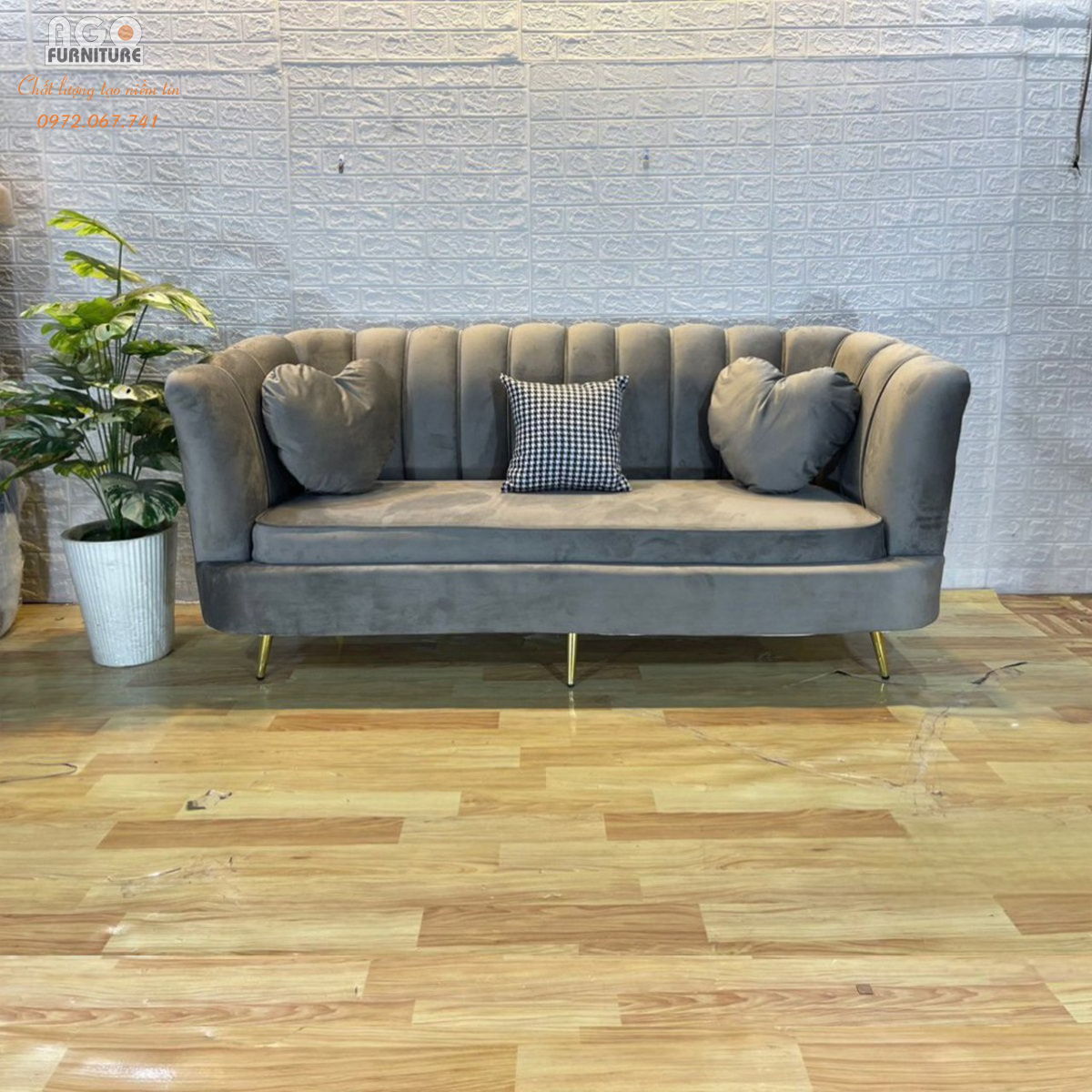 Ghế Sofa sò 180 - Ghi
