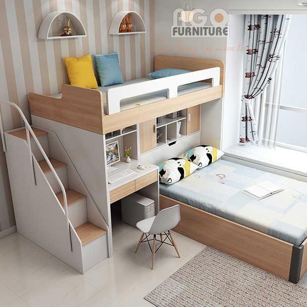 Giường 2 tầng đa năng, thiết kế dành cho bé |AGO-KID-GT14