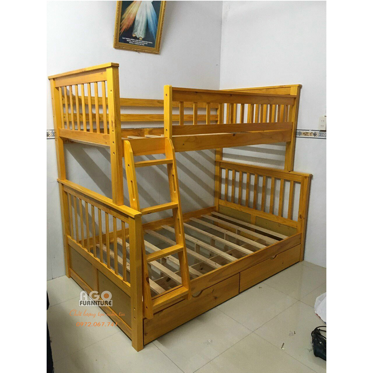 Giường 2 tầng xuất khẩu AGO-118 (1m0-1m20)