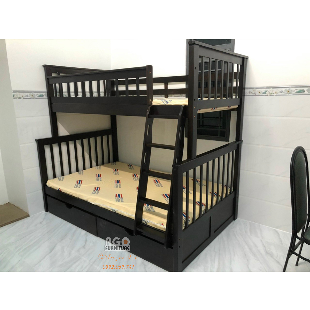 Giường 2 tầng xuất khẩu AGO-118 (1m0-1m20)