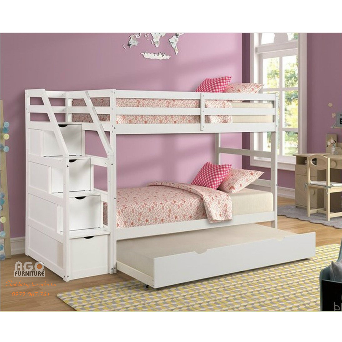 Giường 3 tầng xuất khẩu AGO-165
