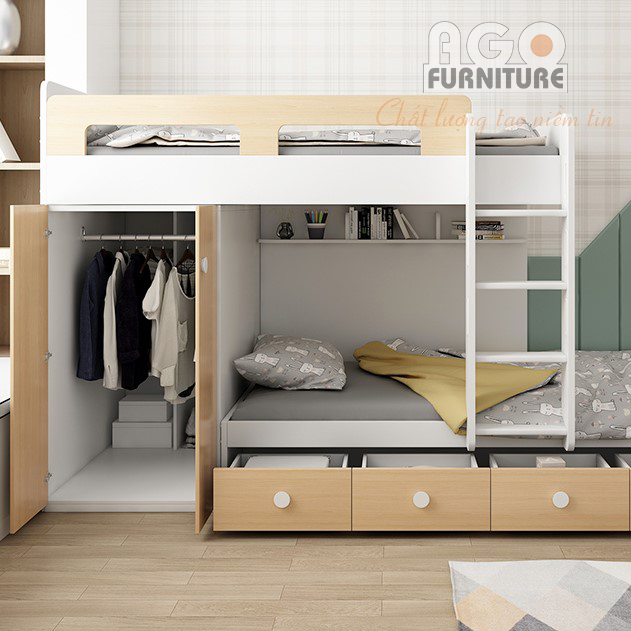Giường ngủ 2 tầng phong cách hiện đại | AGO-KID-GT11