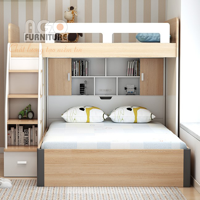 Giường ngủ 2 tầng thiết kế theo phong cách hiện đại | AGO-KID-GT12