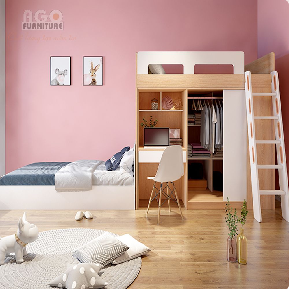 Giường ngủ Shubao cao cấp đa năng dành cho trẻ vị thành niên | KID-GT-68