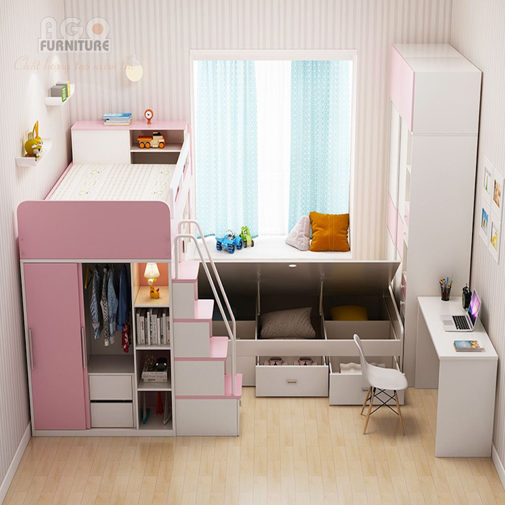 Giường ngủ Shubao đa chức năng mẹ và bé  | KID-GT-65