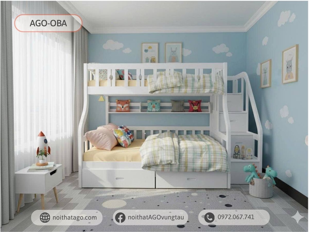 Giường tầng cao cấp AGO-OBA (1m/1m2)