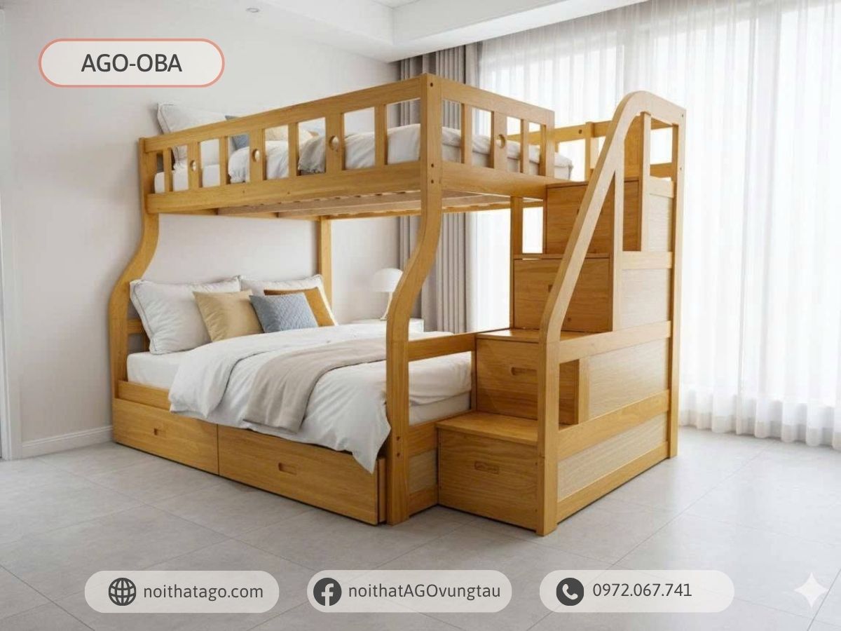 Giường tầng cao cấp AGO-OBA (1m/1m2)