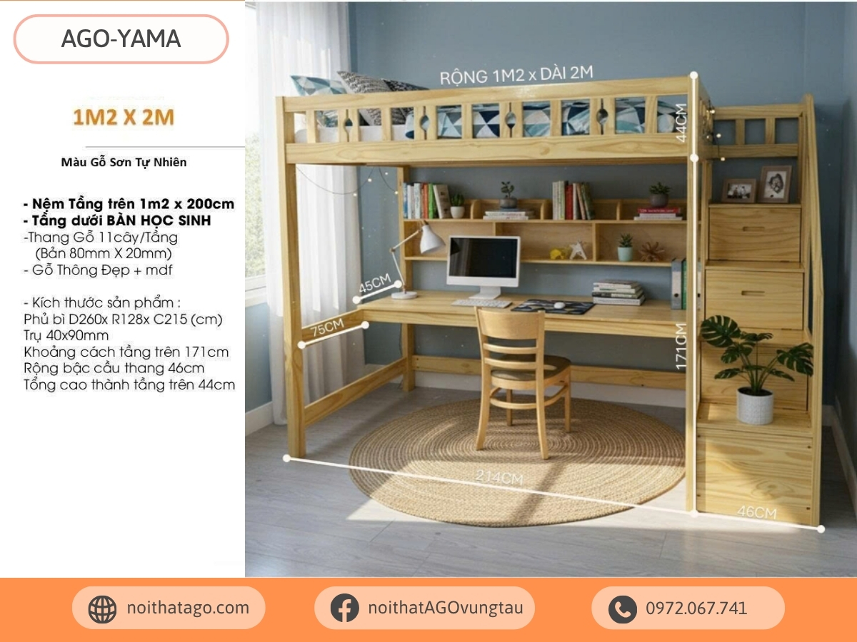 Giường tầng cao cấp AGO-YAMA