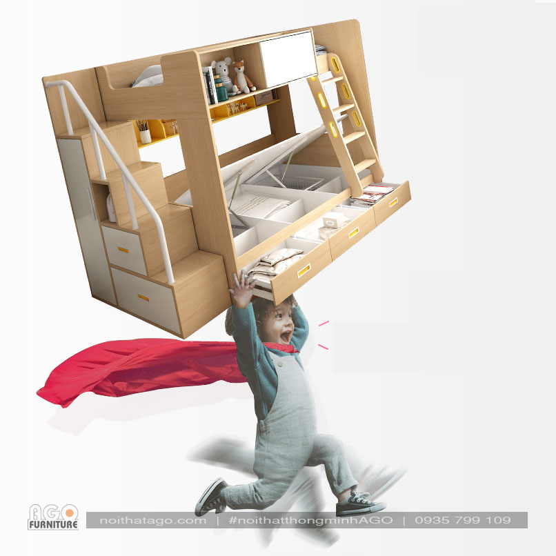 Giường tầng đa chức năng cho bé yêu | AGO-KID-GT24