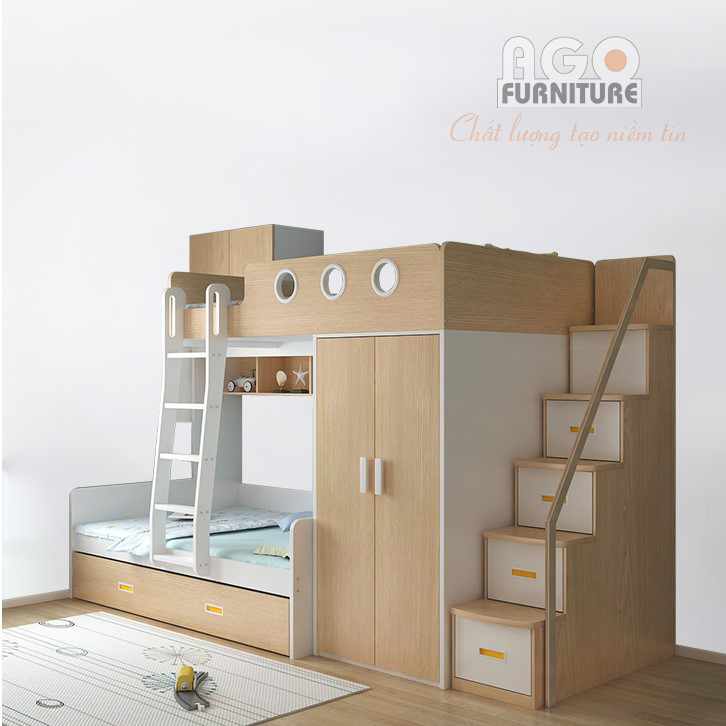 Giường tầng đa năng kết hợp tủ đồ | AGO-KID-GT18
