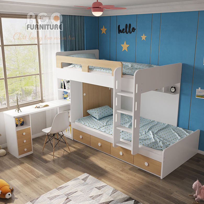 Giường tầng đa năng kết hợp bàn học cho bé | AGO-KID-GT41