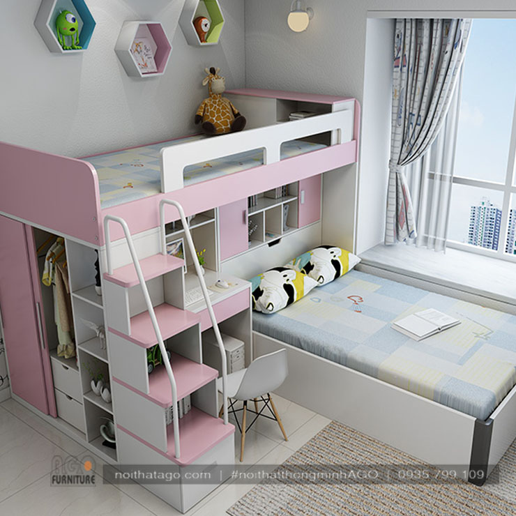Giường tầng đa năng thông minh | AGO-KID-GT28