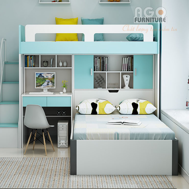 Giường tầng đa năng tone màu sáng | KID-GT-30