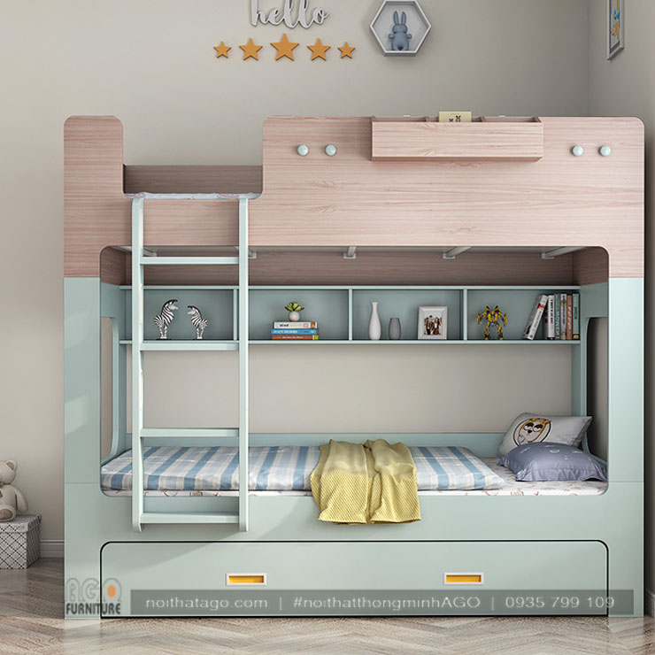 Giường tầng dạng vuông cho bé yêu | AGO-KID-GT19