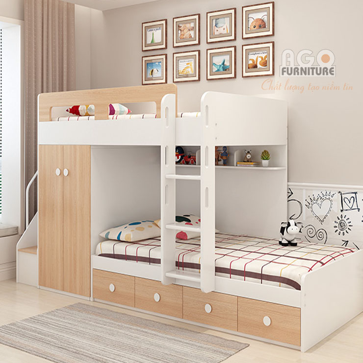 Giường tầng đơn nhỏ gọn cho bé | AGO-KID-GT31