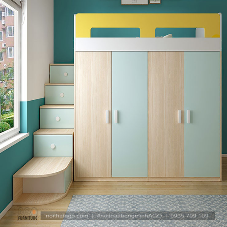 Giường tầng kết hợp tủ đồ | AGO-KID-GT25