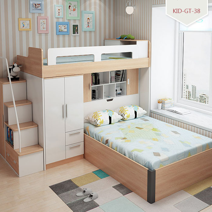 Giường tầng kết hợp tủ đồ nhỏ gọn | AGO-KID-GT38 