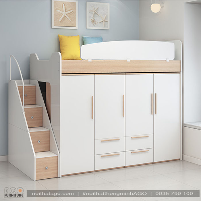 Giường tầng kết hợp tủ đồ | KID-GT-49