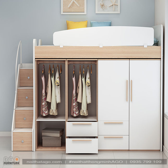 Giường tầng kết hợp tủ đồ | KID-GT-49