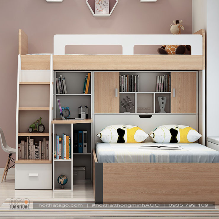 Giường tầng kết hợp tủ quần áo | KID-GT-47 