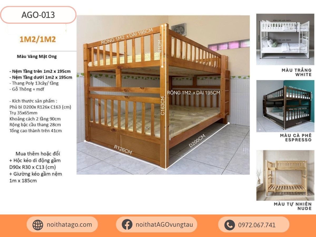 Giường tầng trẻ em xuất khẩu | AGO-013