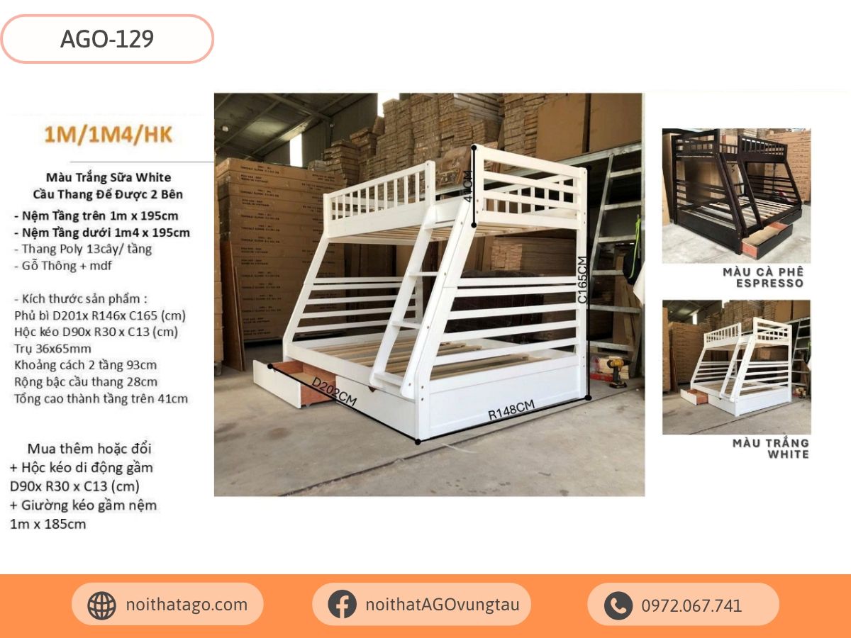 Giường tầng trẻ em xuất khẩu | AGO-129