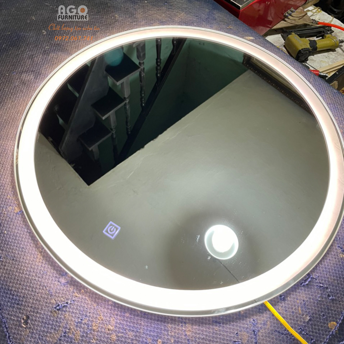Gương tròn cảm ứng led cao cấp | AGTT-014